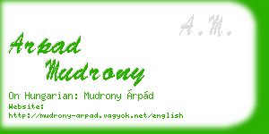 arpad mudrony business card